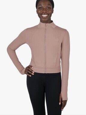 Yogalicious Lux Cross Train Everyday Full Zip Jacket Women's M Mock Rose
